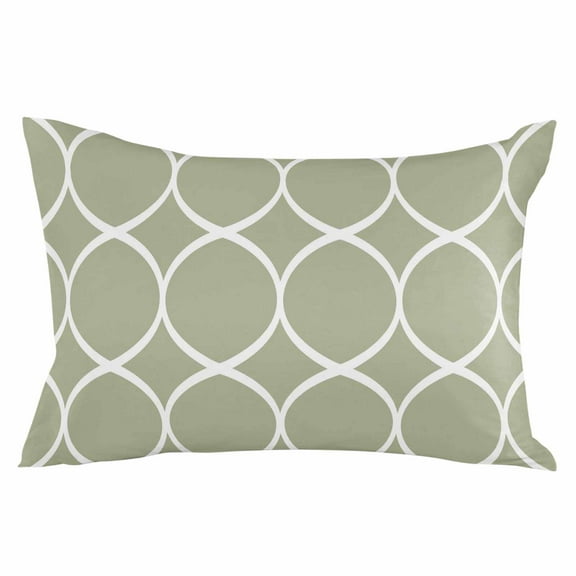 Outdoor Waterproof Throw Pillow Covers Set of 2 Sage Green Geometric Lines Decorative Pillowcases Lumbar Outdoor Pillows Cushion Case 20x12 Inch Abstract Circles Patio Pillows for Couch Sofa Bed