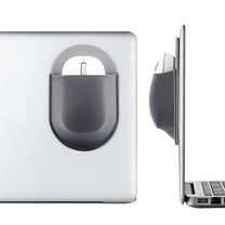 Universal Stick-On Mouse Pouch, Holder for Wireless Mouse, Sleeve for Laptop, Reusable Adhesive, No Glue Residue, Compatible with iPad or MacBook (Grey)