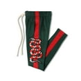 thumbnail image 4 of Ma Croix Mens Premium Hip Hop Skinny Taped Stripe Track Pants with Snake Embroidery, 4 of 8