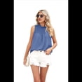 thumbnail image 2 of Camiseta Sin Mangas con Cuello con Volantes para Mujer, Azul Elegante, Talla M, 2 of 10