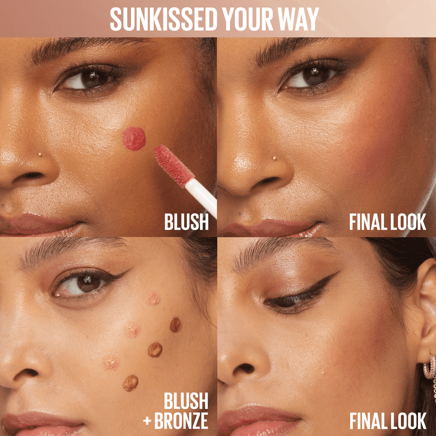 Maybelline Sunkisser Multi-Use Liquid Blush and Bronzer Set, City Sizzle + Blazing Blush, 0.23 fl oz