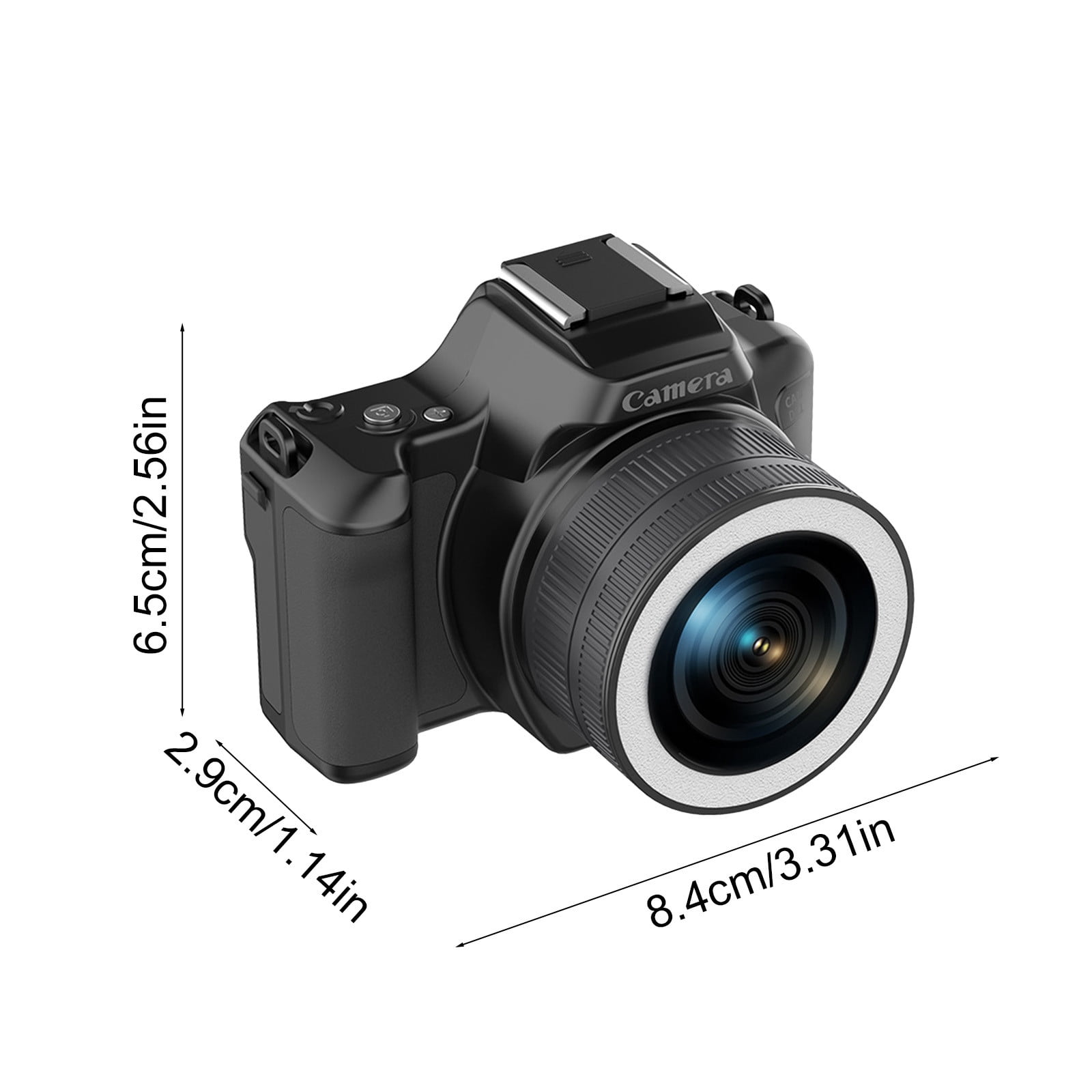 Ckraxd CCD Mini DSLR Camera 48MP Dual Lens High Definition Compact Digital Camera with Rotating Focus, Multiple Filters for Versatile Photography
