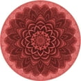 thumbnail image 1 of Ahgly Company Machine Washable Indoor Round Transitional Tomato Red Area Rugs, 5' Round, 1 of 7