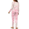 thumbnail image 3 of Yuyamidu Pink Leopard Print Pajamas for Ladies Size XL Cherry Blossom Long Sleeve Night Clothes Casual Round Neck Sleep Set 2 Packs Women's Pjs for Fall Winter Spring, 3 of 7
