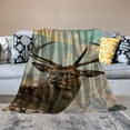 thumbnail image 2 of Nawypu Elk Deer Throw Blanket Ethnic Tribe Arrow Aztec Blanket,African Tribal Dream Catchers Blanket  Exotic Nordic Style Southwest Blanket,Country Woodland Animals Rustic Western Decor,Teal, 2 of 6