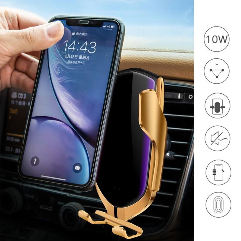 S & A,Smart Sensor Wireless Car Charger Mount Automatic Clamping QC/QI 10W Fast Charging Car Charger Holder Compatible with iPhone 11/Xs/Xs Max/XR/X /8,Samsung Galaxy Note 9/ S9/ S9+/ S8 etc Silver