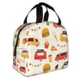 thumbnail image 3 of ZICANCN Insulated Lunch Bag for Women Men, Cartoon Cafe Burger Restaurant Reusable Cute Lunch Bags for Picnic School Work Office, 3 of 8