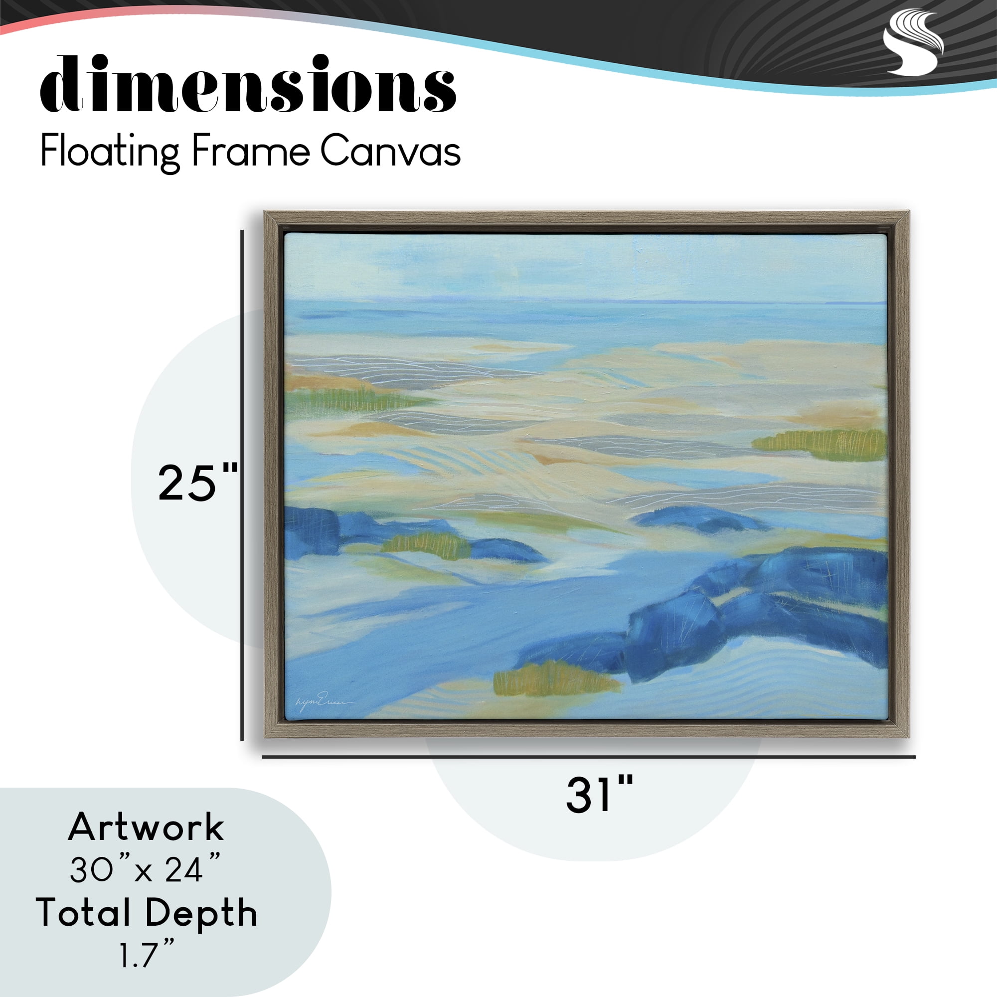Stupell Industries Coastal Walk Among Dunes Brown Framed Floater Canvas Wall Art, design by Lynn Ericson Fine Art