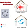 thumbnail image 4 of 8 Inch Wall Mounted Exhaust Fan Double Direction Air Extractor for Bathroom Kitchen Attic Window Basement, 8" Propeller - 12"×12" Panel - 300 CFM Reversible Airflow, 4 of 4