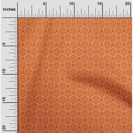 oneOone Viscose Jersey Orange Fabric Ogee Bandhani Craft Projects Decor Fabric Printed By The Yard 60 Inch Wide