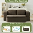 thumbnail image 6 of 74.8" Convertible Sofa Bed, Compression Loveseat Sleeper, Foldable Sleeper Sofa with Armrest and Pillows for Living Room and Apartment, Dark Brown, 6 of 10