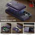 thumbnail image 6 of PU Leather Wallet Phone Case Compatible with Samsung Galaxy S24, with Card Holder 2 in 1 Detachable Back Cover for S24, RFID Blocking Kickstand Heavy Duty Classic Magnetic - Purple, 6 of 11