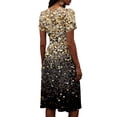 thumbnail image 5 of Elegant Dresses for Women V Neck Wrap Stretchy Waist Summer Sun Dress Casual Loose A-Line Knee Length Swing Dress, 5 of 5