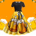 thumbnail image 1 of WILLBEST Vestidos Casuales Vestido Informal de Verano para Mujer, Cuello Redondo, Manga Corta, Cinturón Extraíble, Estampado Oktoberfest Mediana, 1 of 3