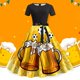 thumbnail image 1 of WILLBEST Vestidos Casuales Vestido Informal de Verano para Mujer, Cuello Redondo, Manga Corta, Cinturón Extraíble, Estampado Oktoberfest Mediana, 1 of 3