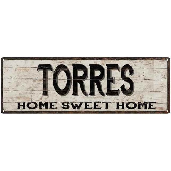 TORRES Rustic Home Sweet Home Sign Gift 6x18 Metal Decor 106180084050