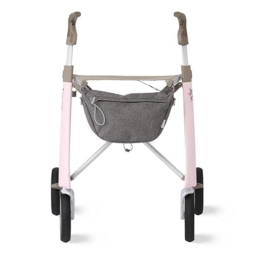 byACRE Carbon Ultralight Rollator Walker, Regular Track, 16.5 x 24In Seat, Pink Frame, 285-lb Capacity, Carbon Fiber