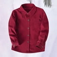 thumbnail image 2 of XIMIN Boys Linen Button Down Dress Shirt Long Sleeve Top School Uniform Shirt for Kids Toddler Teen Casual Formal, 2 of 6