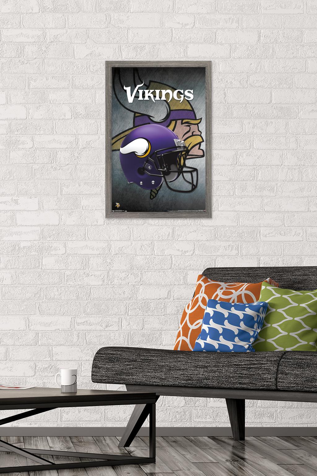 NFL Minnesota Vikings - Helmet 16 Wall Poster, 14.725" x 22.375", Framed