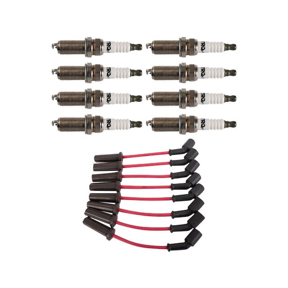 Spark Plug Wire Set with Spark Plugs 9 Piece - Compatible with 2009 - 2012 GMC Sierra 1500 2010 2011
