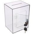 thumbnail image 5 of GAXIRE 1Pack Brown Acrylic Donation Box for Fundraising with Lock in Office 7.86X5.89X4.72in, 5 of 8