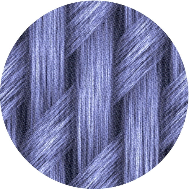 Ahgly Company Tapis Rond Lavable en Machine Intérieur Transitionnel Bleu Ciel, 3 Pieds Rond