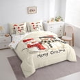 thumbnail image 4 of Manfei Kawaii Winter Snowman Bedding Comforter Set 7pcs, Happy New Year Queen Bedding Sets, Teens Boys Girls Kids Reversible Queen Sheet Sets, Luxury Bedroom Decor, 4 of 8