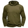 thumbnail image 3 of ZRGHAOYLQ Long Sleeve T Shirts for Men with Hood Lightweight Soft Cotton T-Shirt Fall Casual Hooded Tops Active Moisture Wicking Undershirt Army Green S, 3 of 8