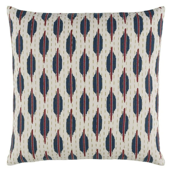 Surya Kantha Down Fill 22" Square Pillow in Red and Green