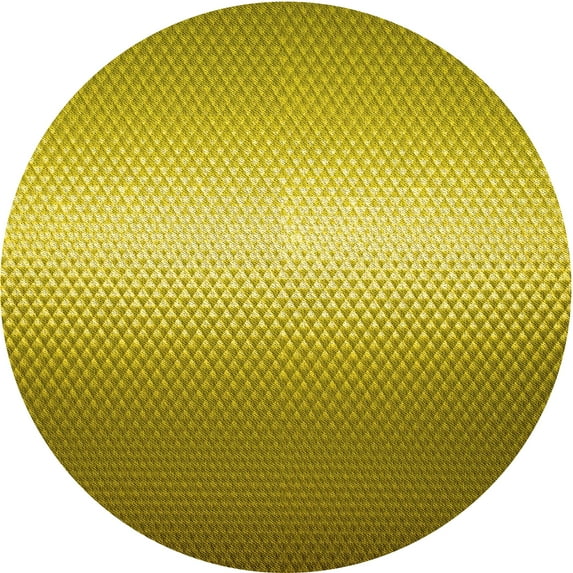 Ahgly Company Indoor Round Patterned Dark Yellow Green Area Rugs, 4' Round