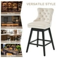 Austuff 26" Swivel Counter Height Bar Stools Set of 4 Velvet Counter Stools, Beige