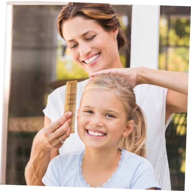 Peine de bambú de dientes anchos, peine desenredante antiestático sin mango, peine de rizos de bambú de calidad, peine de pelo de dientes anchos para cabello largo