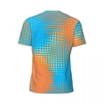 thumbnail image 6 of T Shirt For Men Abstract Two Tone Running T-Shirt Summer Stylized Orange and Sky Blue Vintage Haraju, 6 of 7