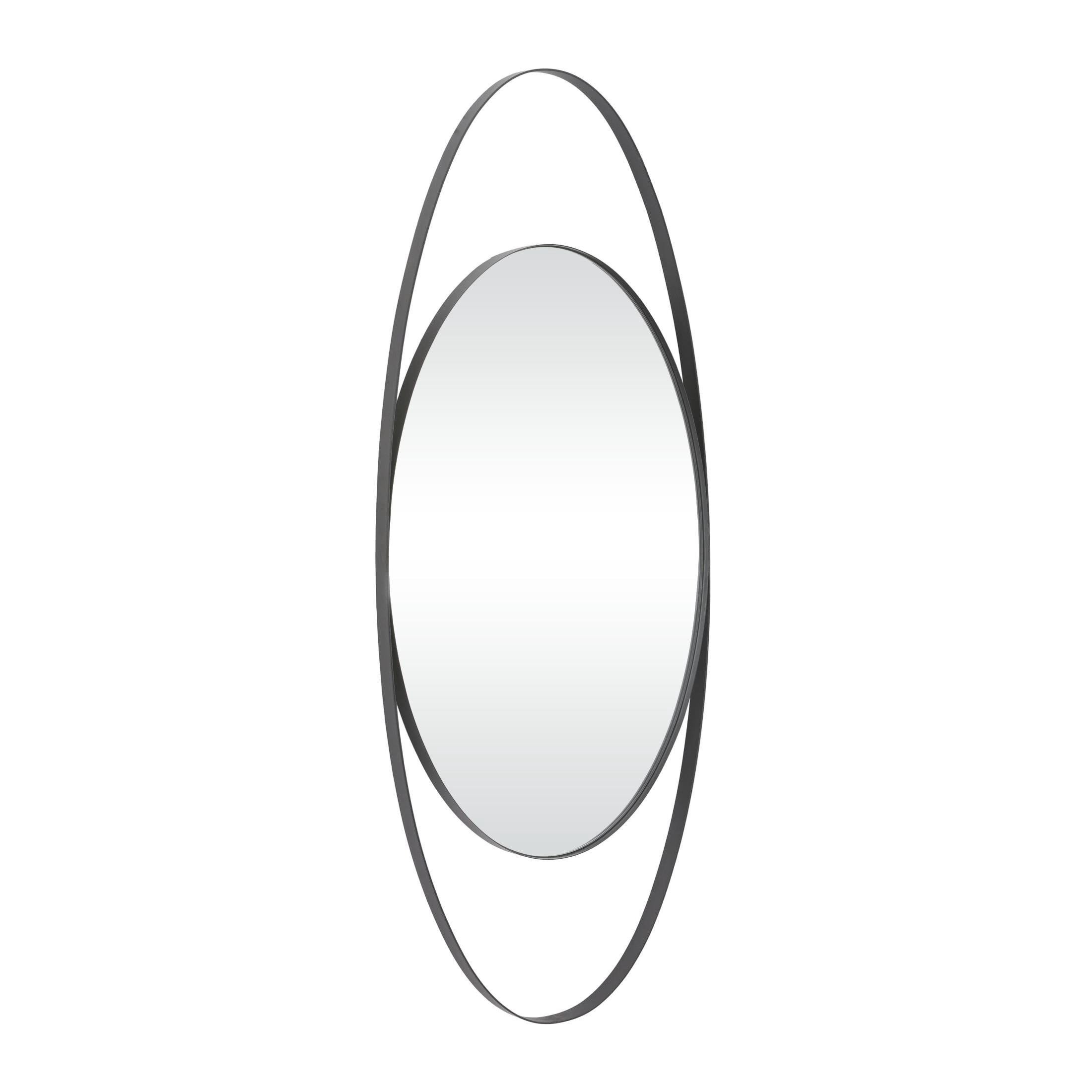CosmoLiving by Cosmopolitan 16" x 42" Black Oval Wall Mirror