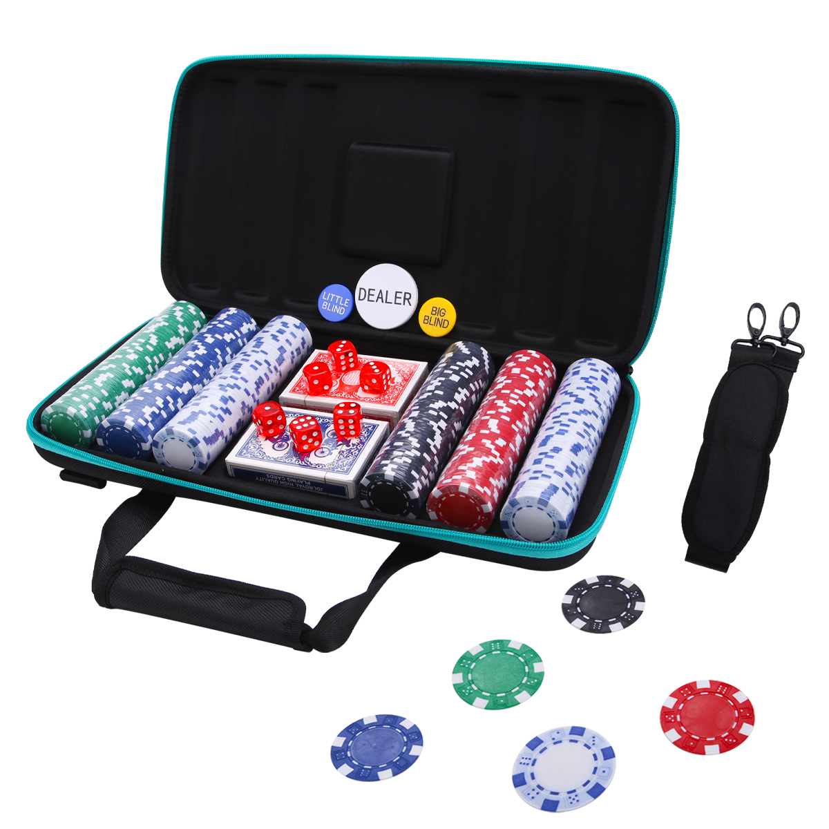 Demteric Poker Chips Set 300PCS Poker Sets with Upgraded Light Soft