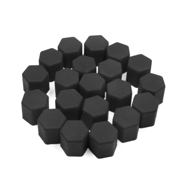 20uds 15mm Silicona Negra Hexagonal Tapas Fundas de Tornillos Tuercas de la Rueda del Vehículo Coche