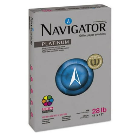 Navigator NPL1728 Platinum Paper, 99 Brightness, 28lb, 11 X 17, White,
