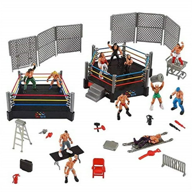 Ultimate 32Piece Wrestling Playset for Kids WWE Wrestler Warriors