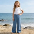 thumbnail image 5 of Edvintorg Casual Pants for Girls Summer Lightweight Elastic Waisted Loose Fit Casual Wide Leg Trousers with Pockets Size 3-14, 5 of 7