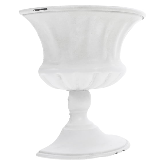 TABLZONE White Iron Vase Rustic Farmhouse Style for Wall Mounting and Decor