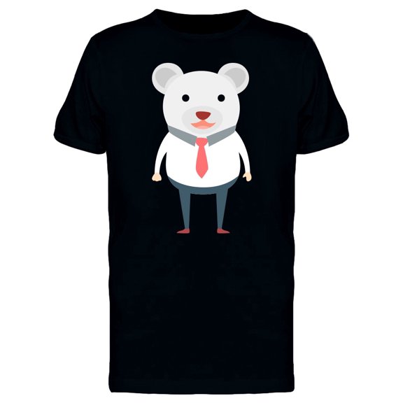 White Bear Office Man T-Shirt Men -Image by Shutterstock, Male XX-Large