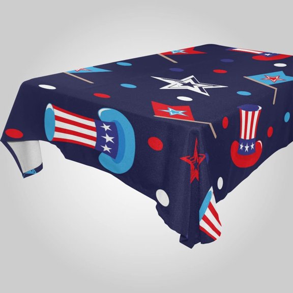 SKYSONIC Independence Day Rectangle Tablecloth Spill-Proof Polyester Table Cloth Table Cover for Kitchen Dining Picnic Holiday Party Decoration,60x120 Inch