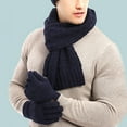 thumbnail image 5 of Winter Hats Scarf for Men Windproof Knitted Warm Men's Scaves and Beanie Hat Themal Gloves Set with Woolen Yarn Lined, 5 of 8