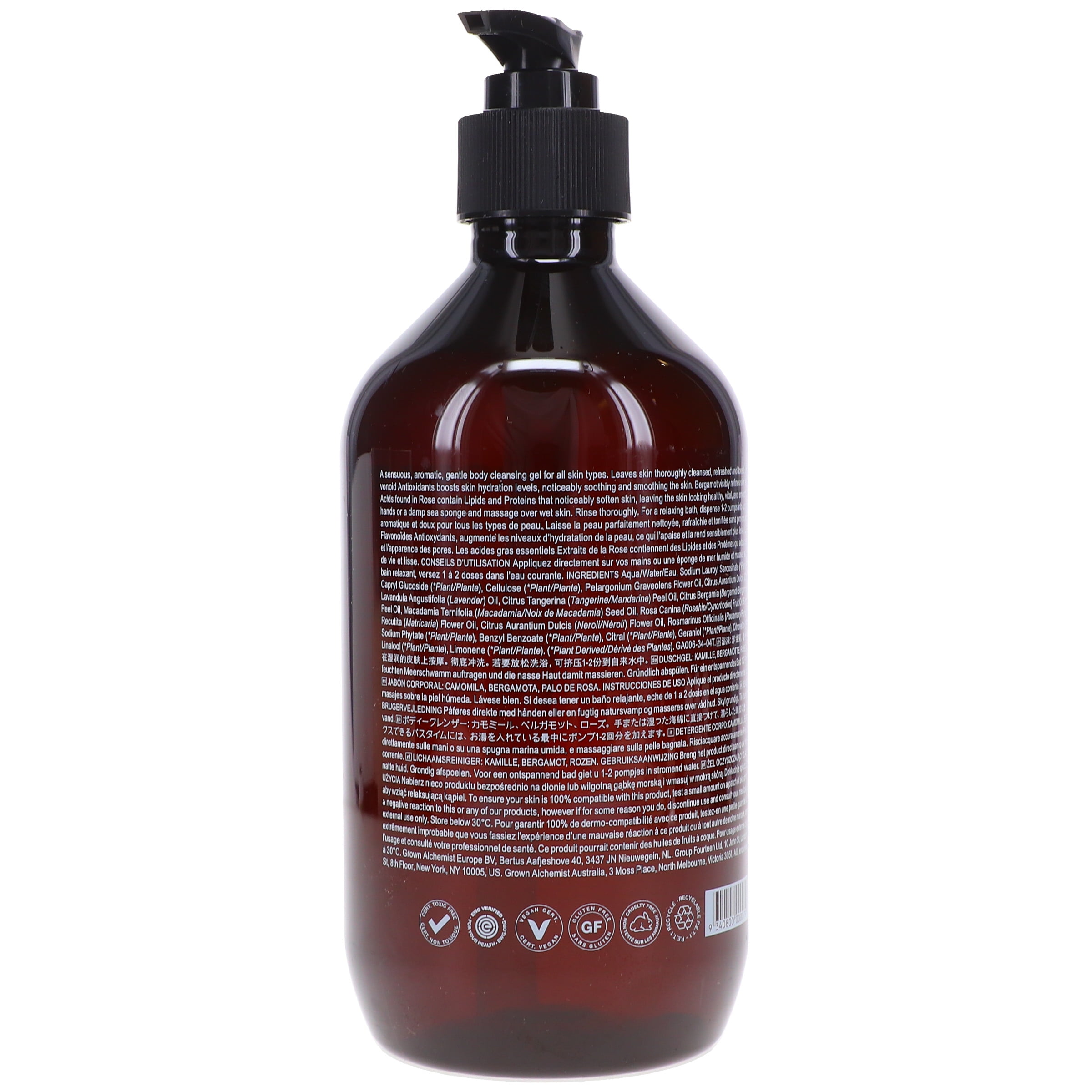 Grown Alchemist Body Cleanser Chamomile Bergamot Rose 16.9 oz