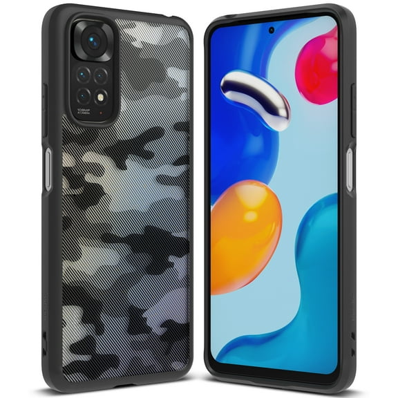 Ringke Fusion Matte Case Compatible with Xioami Redmi Note 11 / 11S, Translucent PC Back TPU Bumper Drop Protection Phone Cover - Camo Black