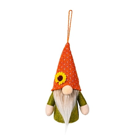 

Veki H Arvest Season Decoration Orange Hat Gnome Pendant Sunflower Hat With Lamp Pendant Christmas Ornament Bulbs
