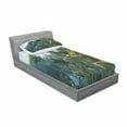 thumbnail image 3 of Balinese Bedding Set with Sheet & Covers, Terrace Rice Fields Palm Trees Traditional Farmhouse Morning Sunrise Bali Indonesia, Printed Bedroom Decor 2 Shams, 4 Sizes, Green, by Ambesonne, 3 of 3
