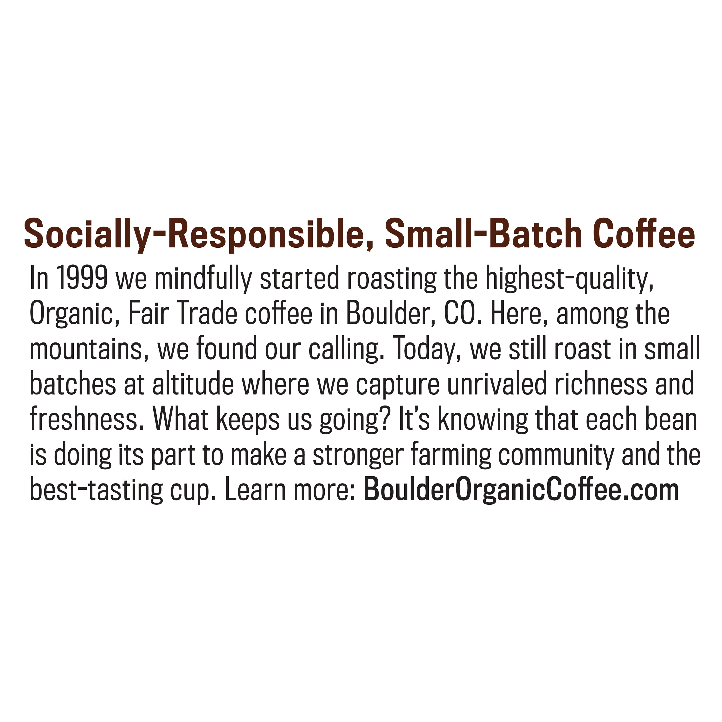 Boulder Organic Indian Peaks Organic & Fair Trade Whole Bean Coffee, Dark Roast, 12 oz Bag, Caffeinated
