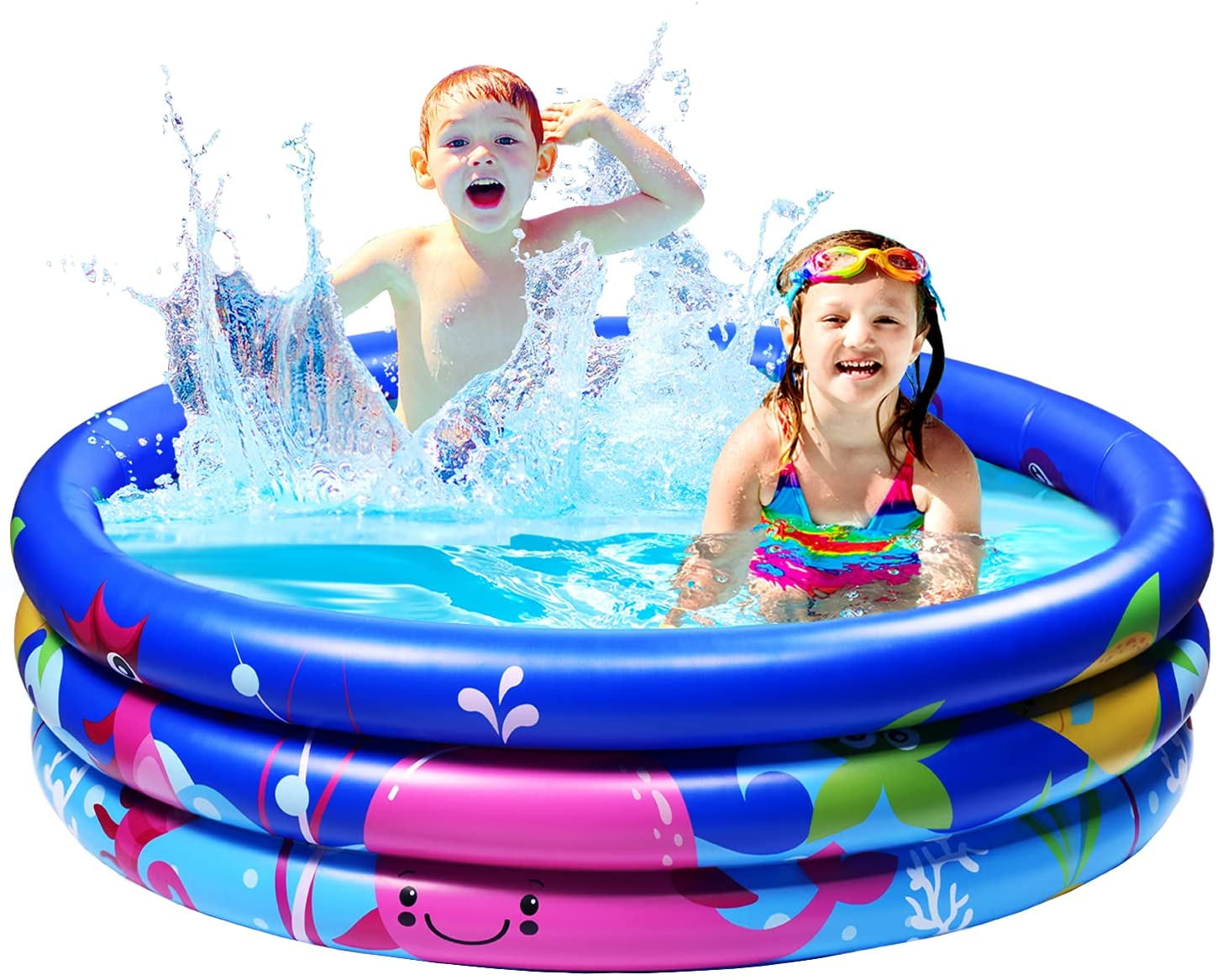 IYEFENG Kiddie Inflatable Swimming Pool 48"X 15" Inflatable Pool Blow