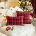 thumbnail image 1 of Funda de almohada de algodón y poliéster con cuadros rojos navideños para sofá de sala de estar, funda de cojín de estilo moderno, 1 of 1
